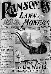 Anúncio de Ransomes Lawn Mowers, 1908