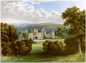 Ravensworth Castle, County Durham, casa do conde de Ravensworth, c1880