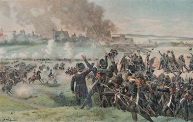 Reaparecimento de Napoleão no campo antes de Ratisbona, 1809, 1896.
