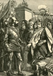 Recepção de Cortes por Montezuma, 1519, 1890.