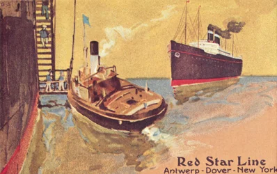 Navio de passageiros e proposta da Red Star Line, c1900.