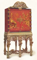 Armário de laca vermelha e dourada, c1695, 1936