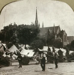Campo de refugiados em Jefferson Square, 1906.