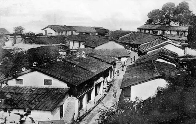 Bazar regimental, Ranikhet, Uttaranchal, Índia, início do século XX