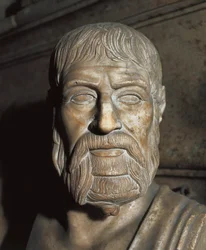 "Representação de Pausanias (século V a.C.), espartano geral e político" Busto.