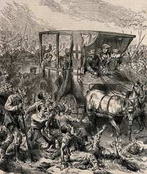 Resgate dos soldados russos feridos do campo de batalha, ca 1878