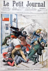 Revolta dos cegos em um hospício, França, 1904