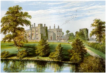 Castelo de Ripley, Yorkshire, casa do Barão Ingilby, c1880