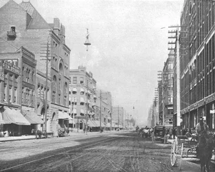 Riverside Avenue, Spokane, Washington, EUA, c1900.