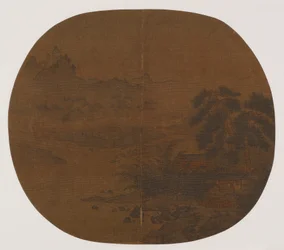 Habitação ribeirinha entre pinheiros e bambus, Possivelmente Dinastia Song, 1127-1279.