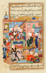 Pai de Rūmī faz um sermão no cemitério Qāni˓ī de Konya