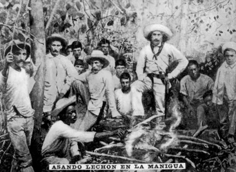 Porco assado na selva, Cuba, c1910