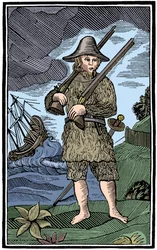 Robinson Crusoe, corte de chapbook, século XVIII 1964