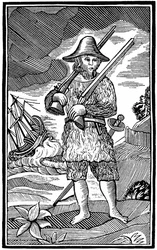 Robinson Crusoe, corte de chapbook, século XVIII 1964