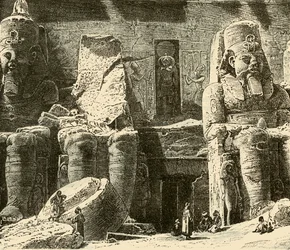 Templos de pedra em Abousimbel, 1890.