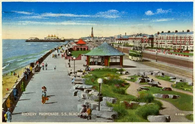 Passeio de jardim ornamental, Blackpool, Lancashire, c1940