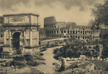 Roma - Arco de Tito - Coliseu, 1910