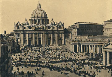 Roma - Fachada e cúpula de S. Peters, 1910
