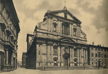 Roma - Fachada da Igreja do Gesu, de Giacomo della Porta, 1910