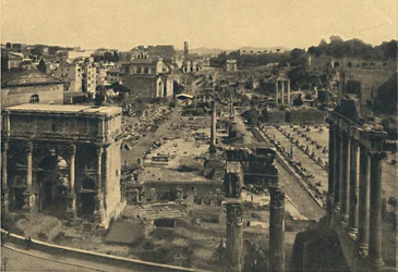 Roma - Vista geral do Fórum Romano, 1910.