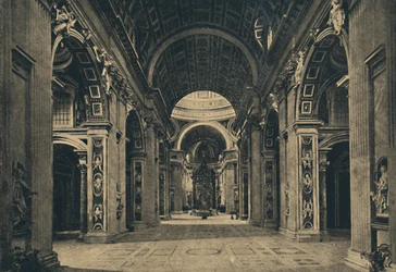 Roma - Interior da Basílica de São Pedro, 1910.
