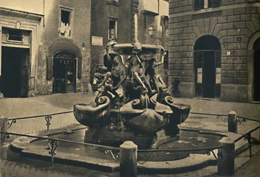 Roma - Praça Mattei. - Fonte das tartarugas. Landini e Della Porta 1585., 1910