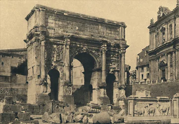 Roma - Fórum Romano - Arco de Septímio Severo, 1910.