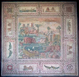 Mosaico romano representando o Egito