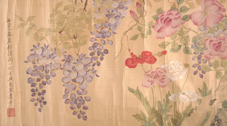 Rosas e Glicínias, provavelmente do século XVIII-XIX.