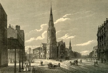 Capela dos montes de Rowland & escolas, estrada da ponte de Westminster, c1878.