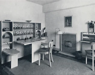 Galeria Rowley de Arte Decorativa Ltd - Sala de jantar combinada aberta, 1939