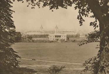 Royal Naval College em Greenwich, uma vez um hospital para marinheiros deficientes, c1935.
