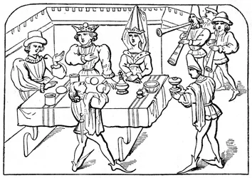 Banquete real, século XV, 1910