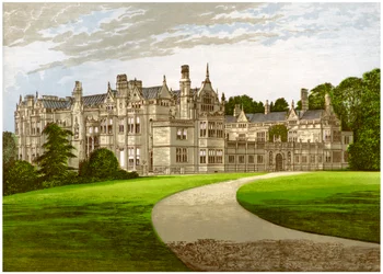 Rushton Hall, Northamptonshire, casa da família Clarke-Thornhall, c1880