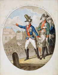 Marechal-de-campo russo Alexander Suvorov, inspecionando tropas, c1794