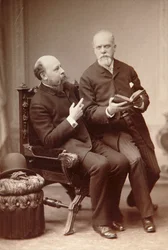 Artista russo Pavel Shukovsky e historiador Alexander Onegin, Weimar, Alemanha, final do século XIX.