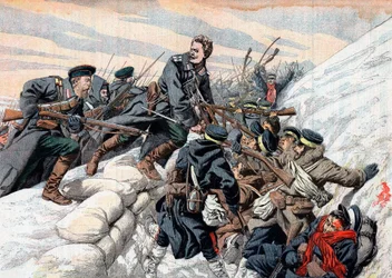 Ataque russo às trincheiras japonesas, Guerra Russo-Japonesa, 1904-5