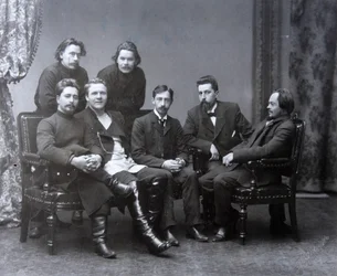 Autor russo Maxim Gorky no grupo de literatura Sreda Wednesday, 1902
