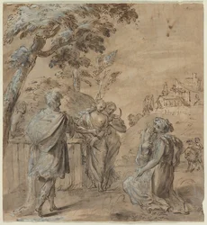 Ruth e Boaz retomam A Queda de Simon Magus verso, 1600s.