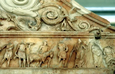 Cena de sacrifício de Ara Pacis, Roma, 9 aC