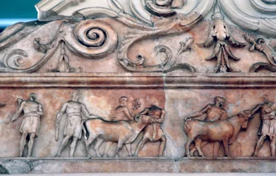 Cena de sacrifício no Ara Pacis, Roma