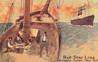 Veleiro e transatlântico Red Star, c1900.