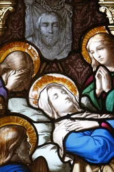 Catedral de Saint-Corentin (Saint Corentin), Quimper Stained glass : a Dormition, Quimper, França