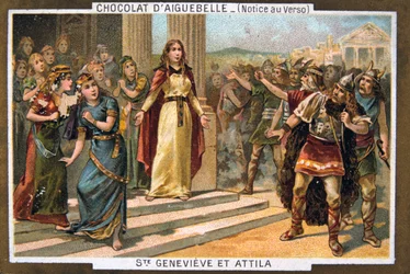 Saint Genevieve e Átila, c451 dC, século XIX