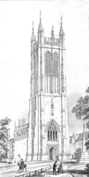 Igreja de Saint Peters, Evercreech, Somerset, c1850s