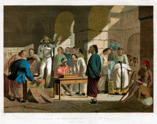 Venda de mercadorias inglesas, Canton, 1858