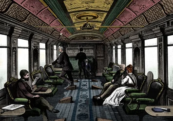 Carro de salão no Expresso do Oriente, c1895