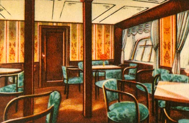 Bar a bordo de um zepelim, 1932.