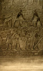 Saqqara - pinturas murais do túmulo de Ti, c1918-c1939.
