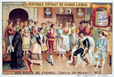 Cena da ópera de Mozarts O Casamento de Figaro, 1786 1905.